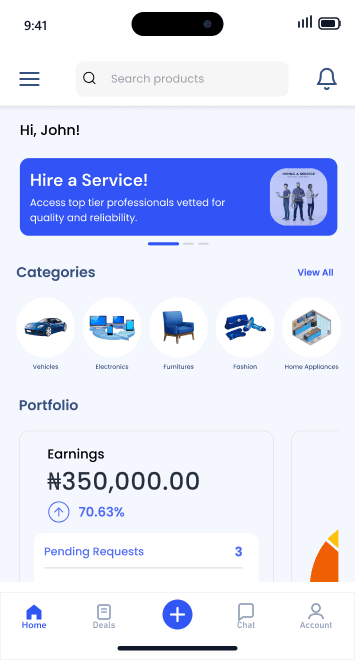 Dealmaker Mobile App Dashboard